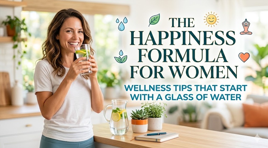 The Happiness Formula for Women: Wellness Tips That Start with a Glass of Water